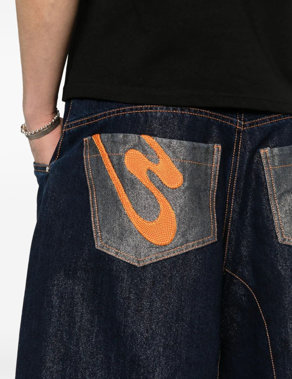 Pantaloncini in denim con cuciture a contrasto in blu Pdf - uomo 
