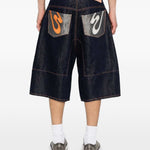 Pantaloncini in denim con cuciture a contrasto in blu Pdf - uomo 