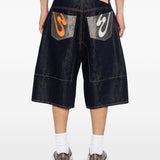 Pantaloncini in denim con cuciture a contrasto in blu Pdf - uomo 