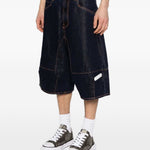 Pantaloncini in denim con cuciture a contrasto in blu Pdf - uomo 