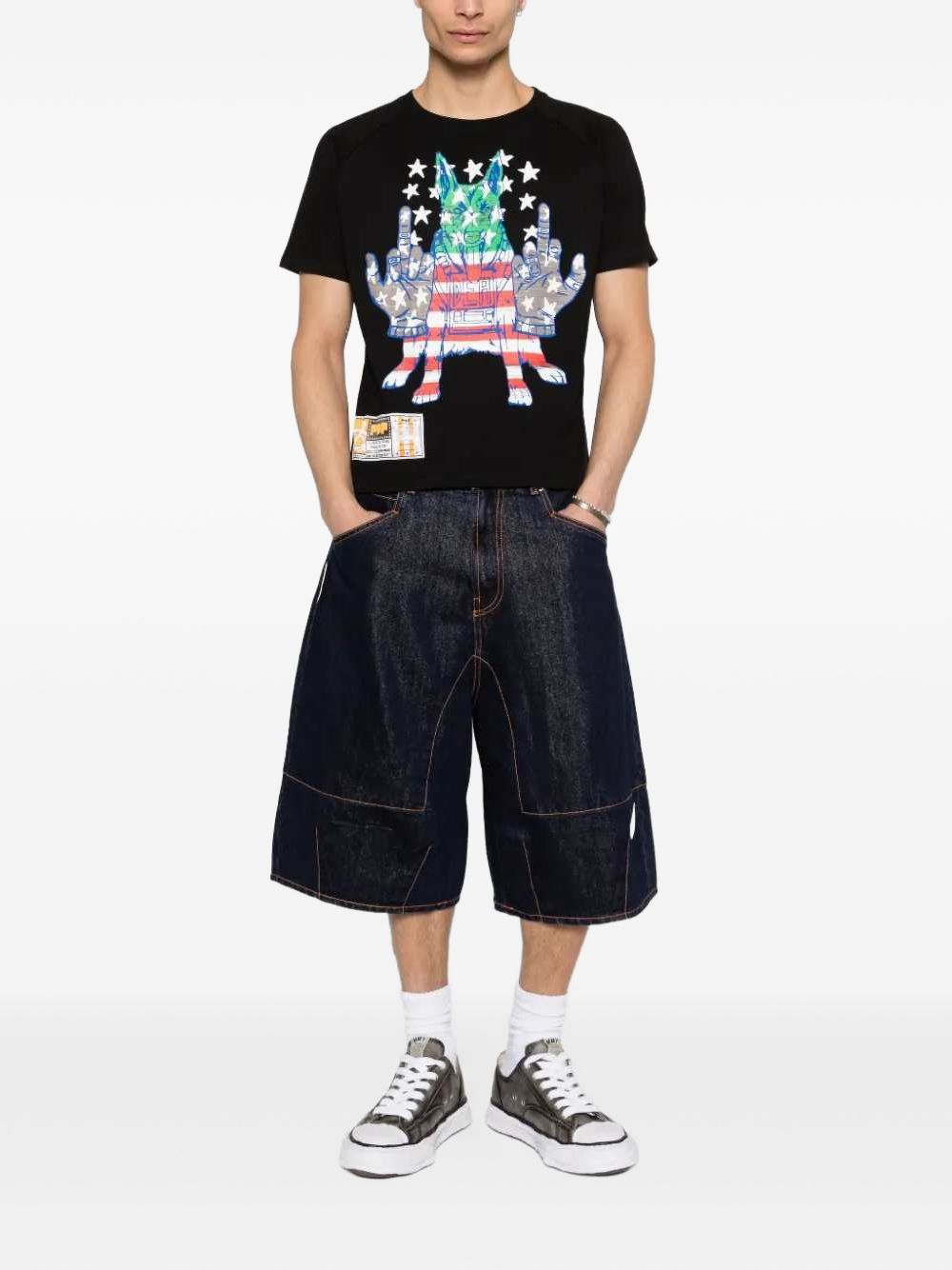 Pantaloncini in denim con cuciture a contrasto in blu Pdf - uomo 