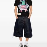 Pantaloncini in denim con cuciture a contrasto in blu Pdf - uomo 
