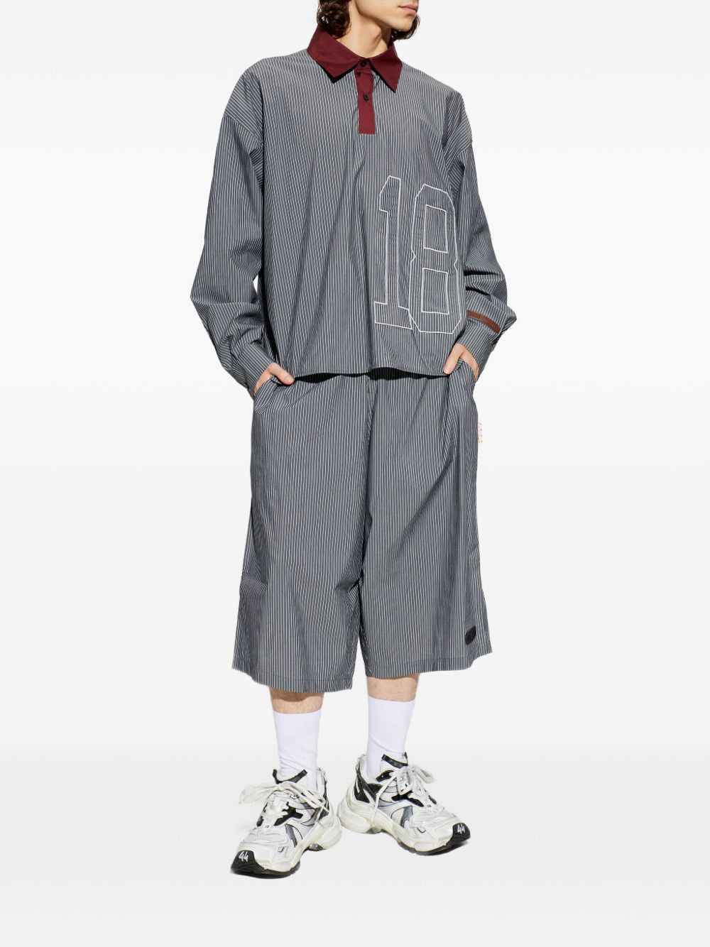 Polo con stampa in grigio e bianco Pdf - uomo 