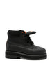 Lace-up boots with logo plaque in black Pdf - men