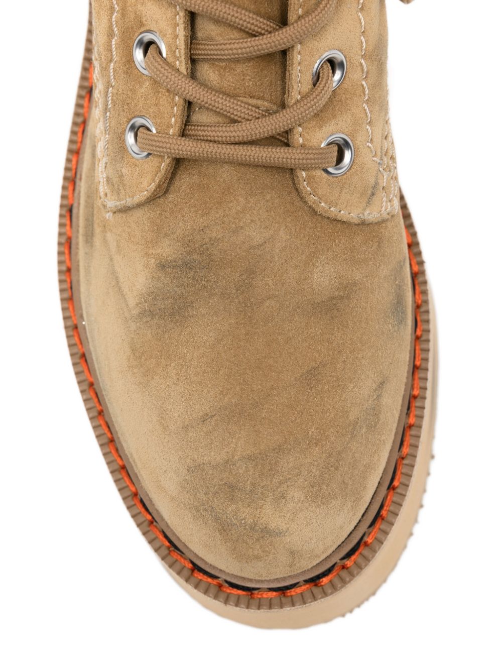 Stivali con zeppa e lacci in marrone R13 - donna 