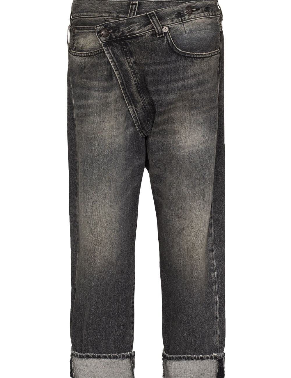 Jeans Leyton con design a incrocio in nero R13 - donna 