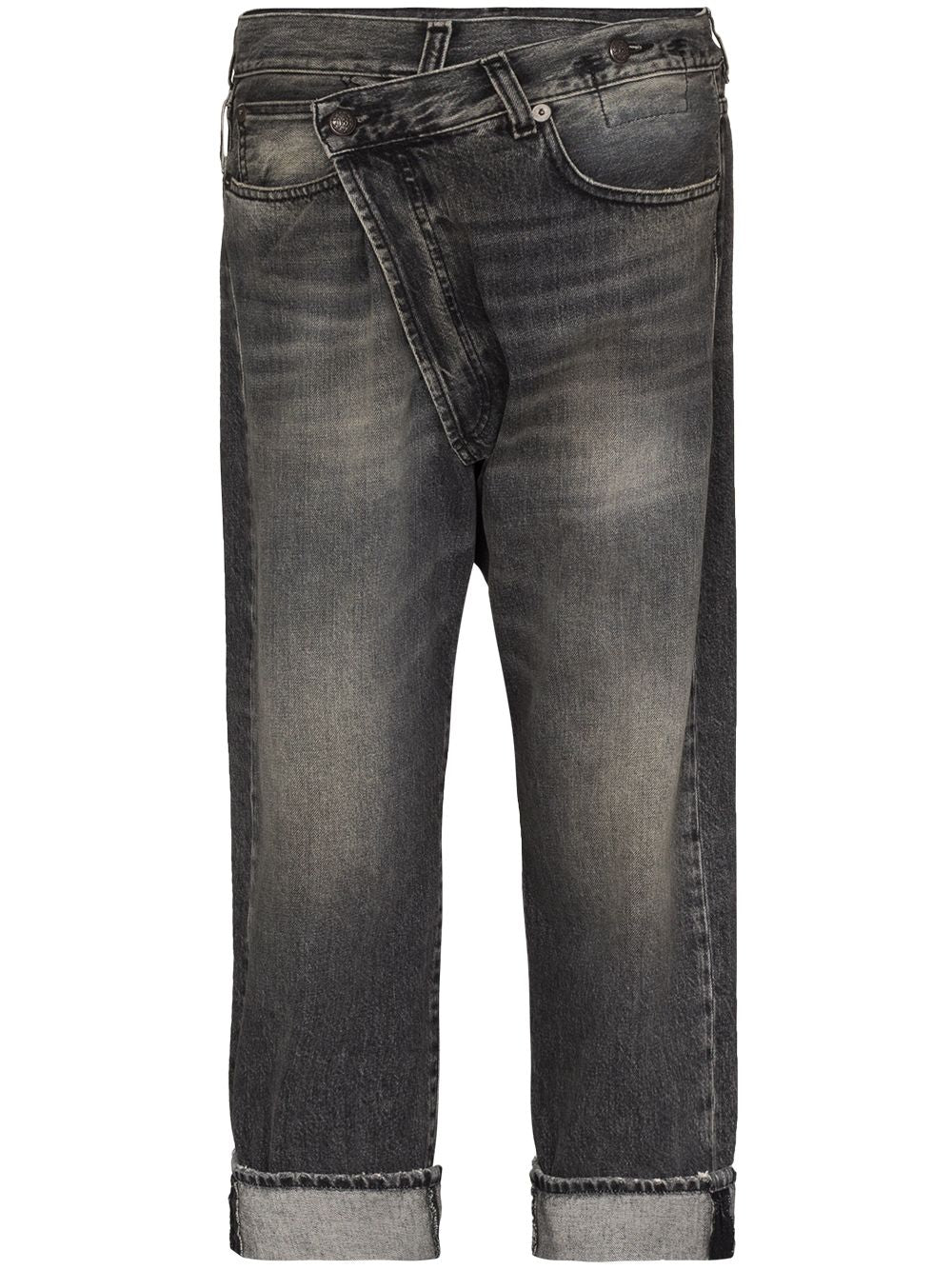 Jeans Leyton con design a incrocio in nero R13 - donna 