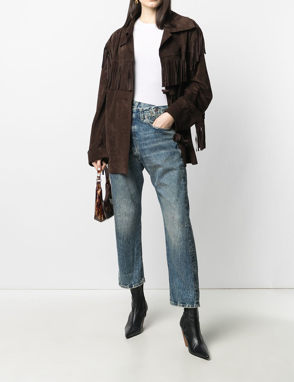 Jeans a vita alta in blu R13 - donna 