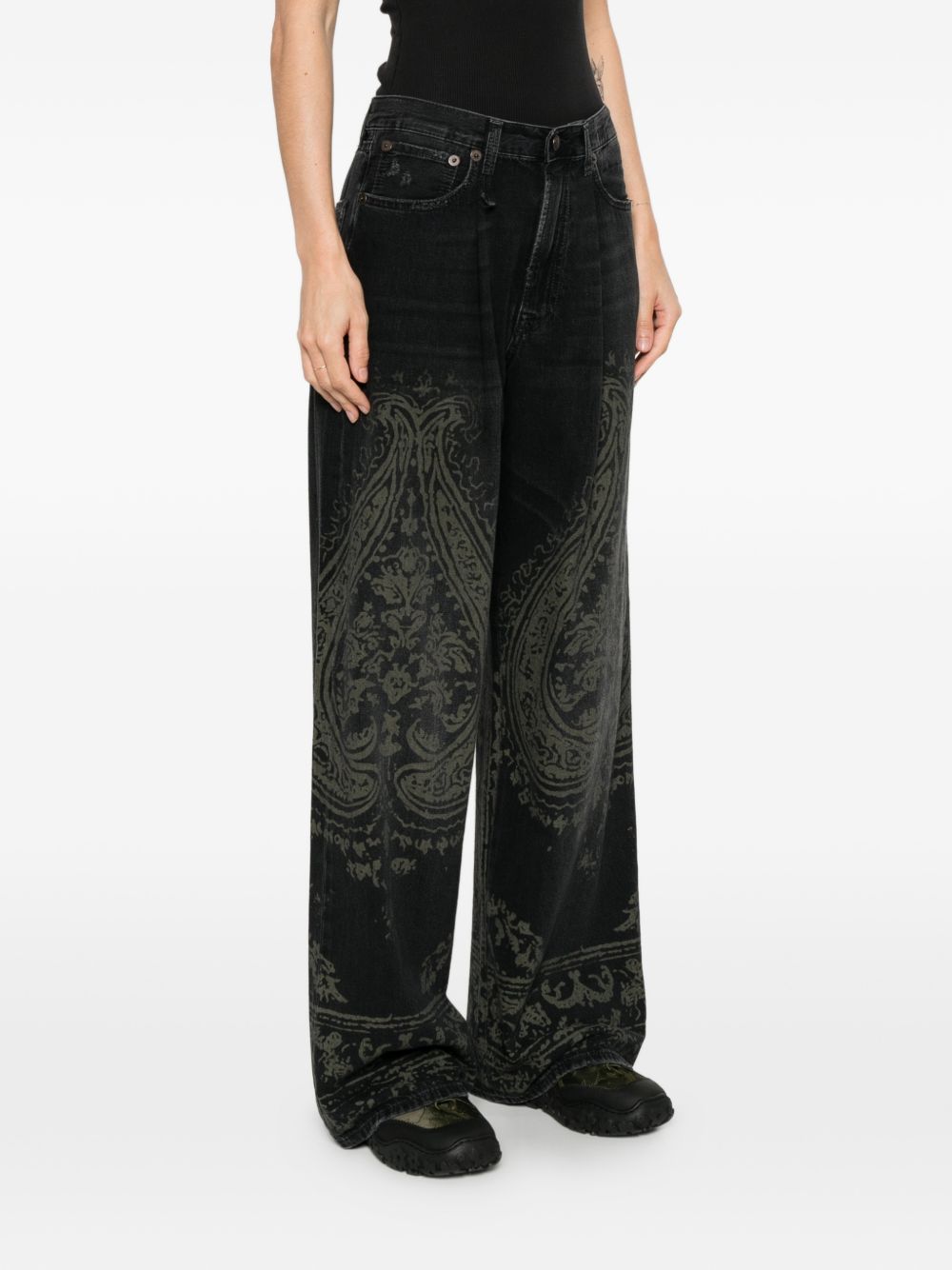 Jeans Damon Paisley in grigio R13 - donna 