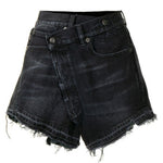 Shorts con orlo sfilacciato in nero R13 - donna 