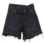 Shorts con orlo sfilacciato in nero R13 - donna 
