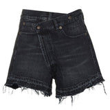 Shorts con orlo sfilacciato in nero R13 - donna 