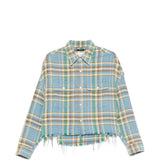Camicia tartan in azzurro R13 - donna 