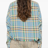 Camicia tartan in azzurro R13 - donna 