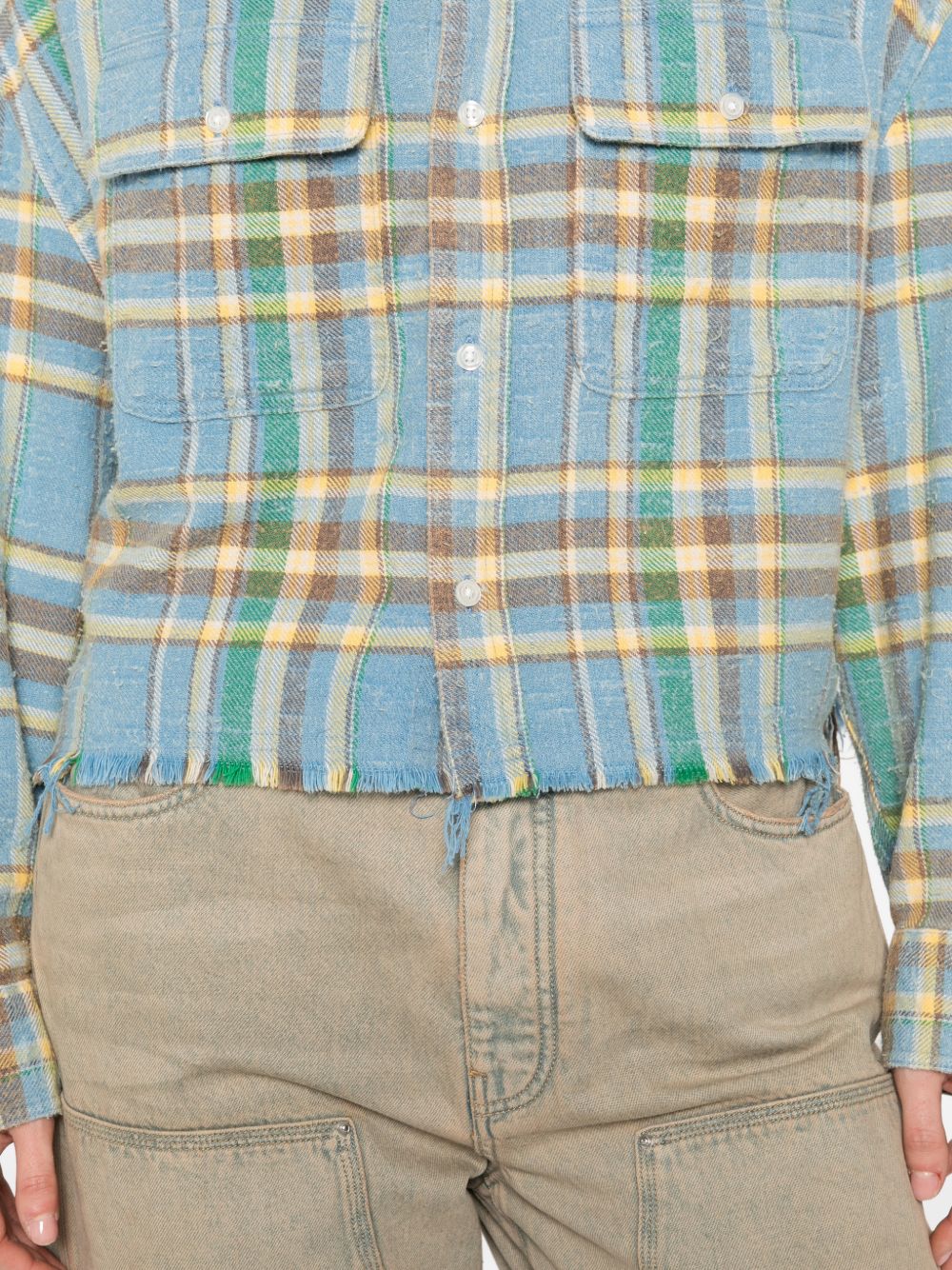 Camicia tartan in azzurro R13 - donna 