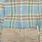 Camicia tartan in azzurro R13 - donna 