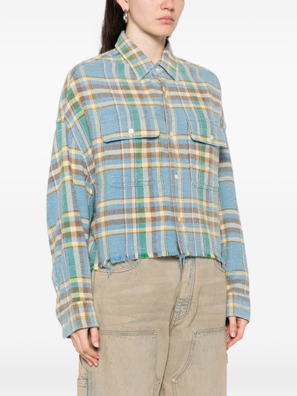 Camicia tartan in azzurro R13 - donna 