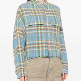Camicia tartan in azzurro R13 - donna 