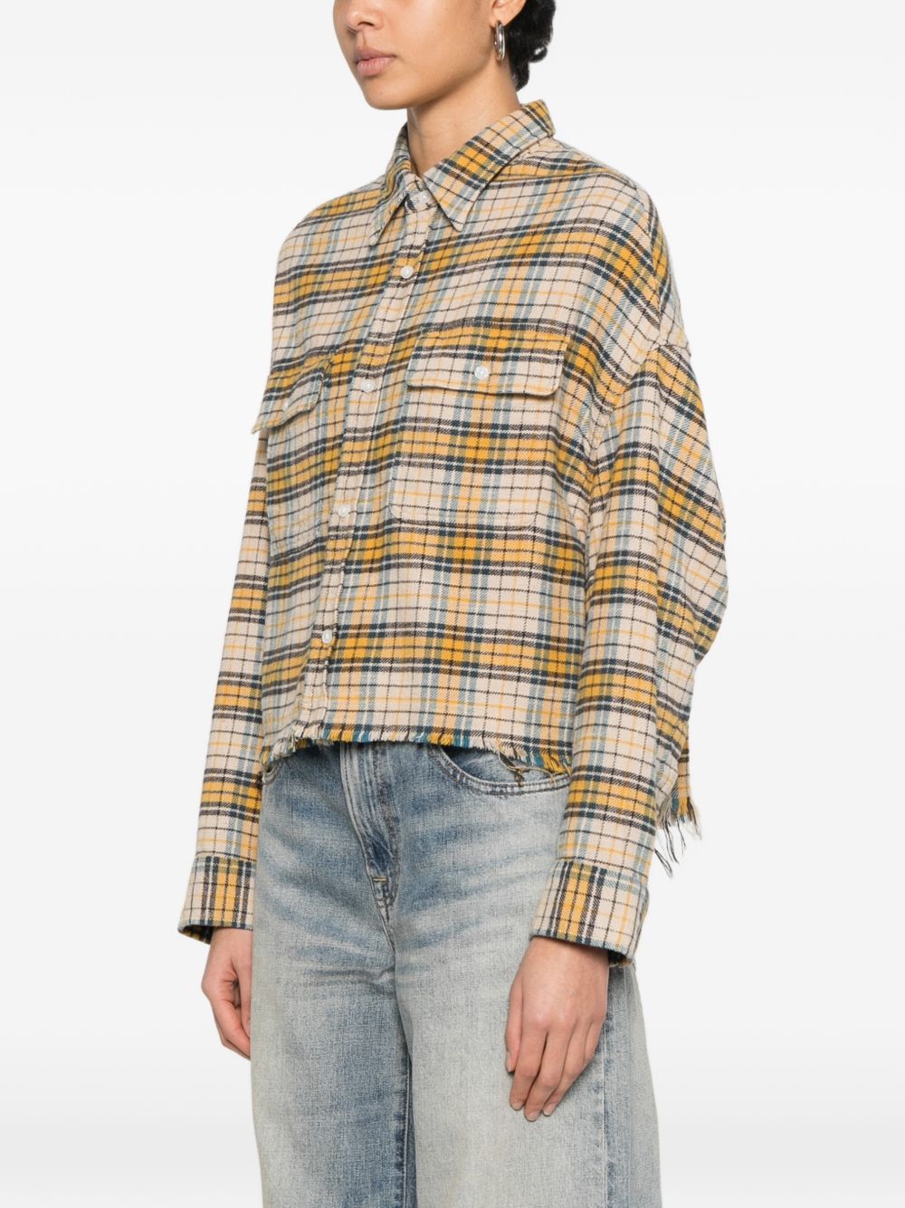 Camicia  tartan in giallo R13 - donna 