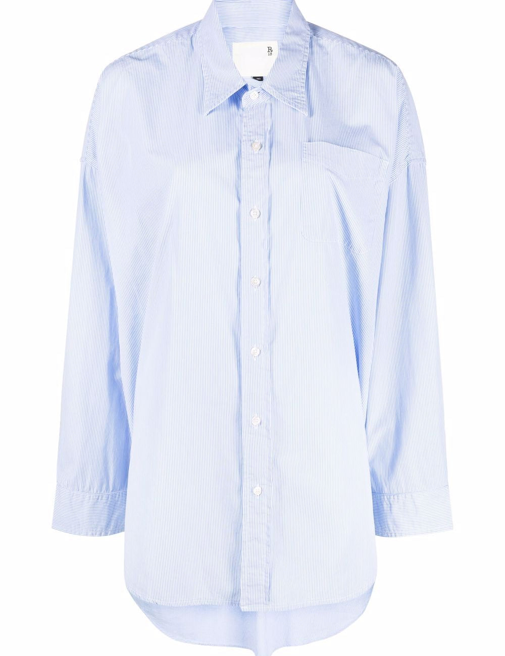 Camicia gessata in azzurro R13 - donna 