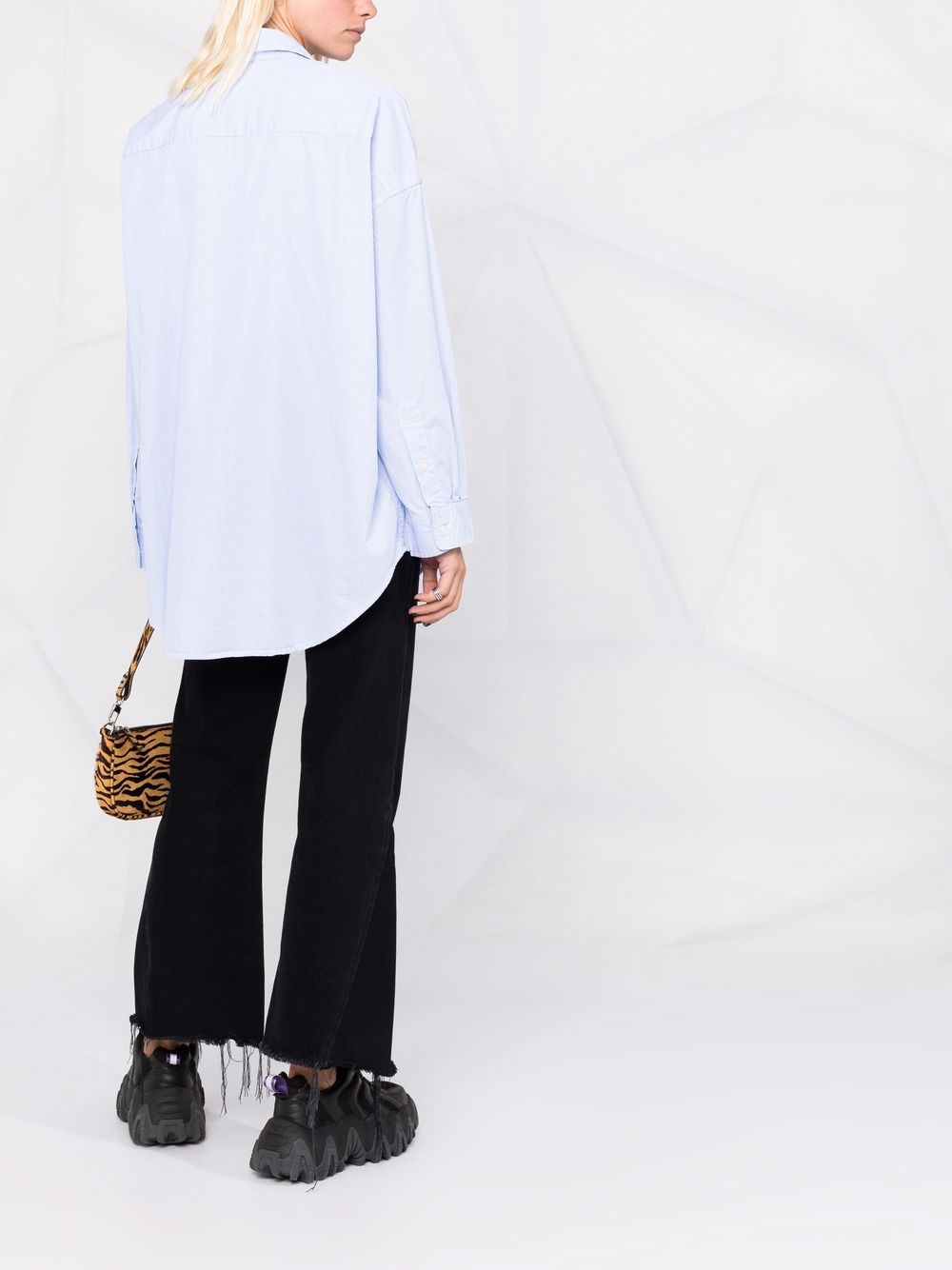 Camicia gessata in azzurro R13 - donna 