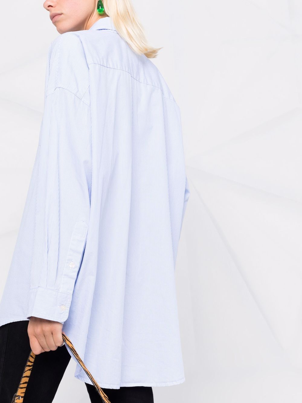 Camicia gessata in azzurro R13 - donna 