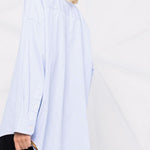Camicia gessata in azzurro R13 - donna 