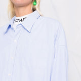 Camicia gessata in azzurro R13 - donna 