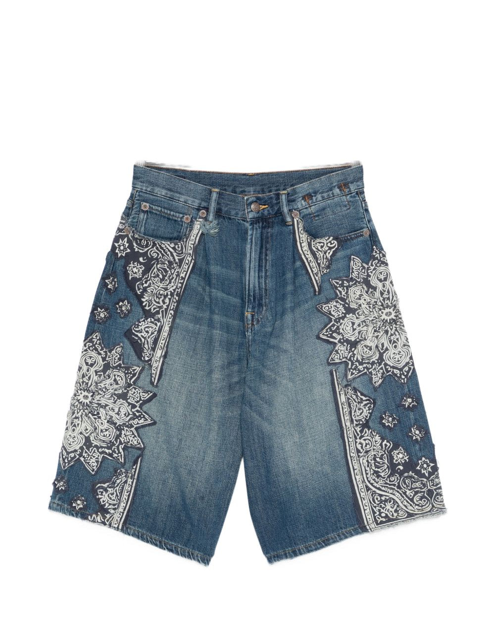 Shorts jesse con bandana e applicazioni in blu R13 - donna 