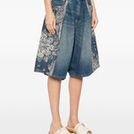 Shorts jesse con bandana e applicazioni in blu R13 - donna 