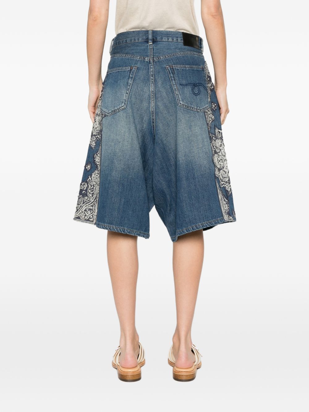 Shorts jesse con bandana e applicazioni in blu R13 - donna 