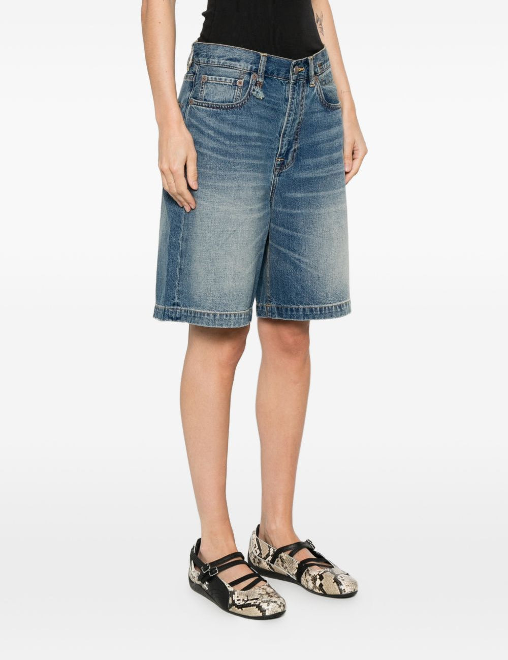 Pantaloncini di jeans a cinque tasche in blu R13 - donna 