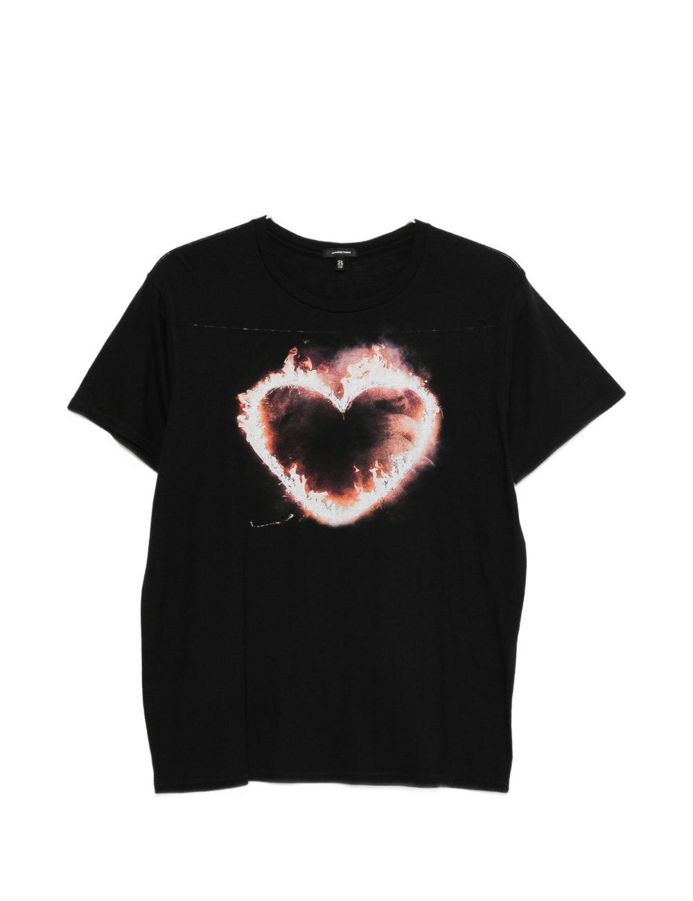 T-shirt Flaming Heart  in nero R13 - donna 