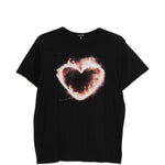 T-shirt Flaming Heart  in nero R13 - donna 