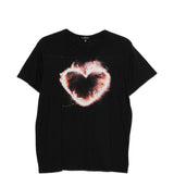 T-shirt Flaming Heart  in nero R13 - donna 