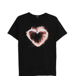 T-shirt Flaming Heart in nero R13 - donna 