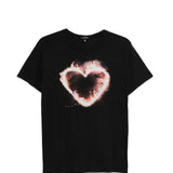 T-shirt Flaming Heart in nero R13 - donna 