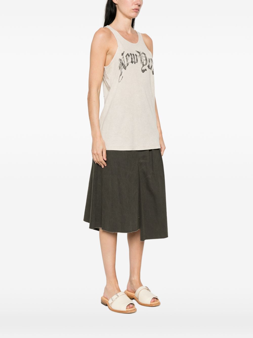 Canotta stampata new york in beige R13 - donna 