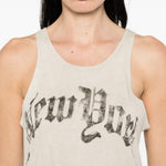 Canotta stampata new york in beige R13 - donna 