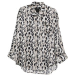 Camicia con collo basso in beige e nero R13 - donna 