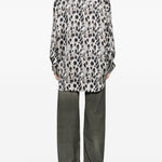 Camicia con collo basso in beige e nero R13 - donna 
