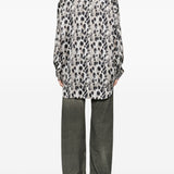 Camicia con collo basso in beige e nero R13 - donna 