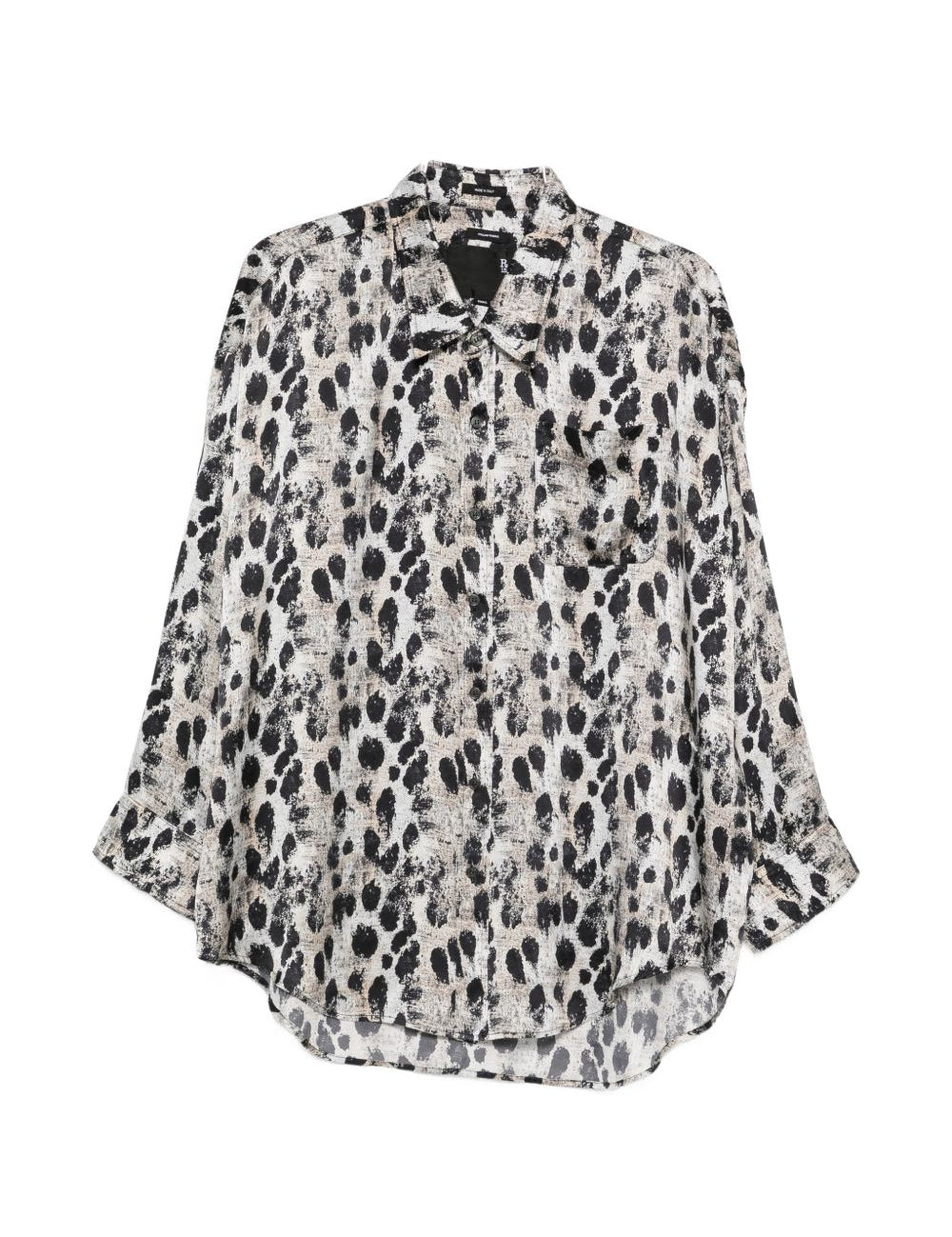 Camicia con collo basso in beige e nero R13 - donna 