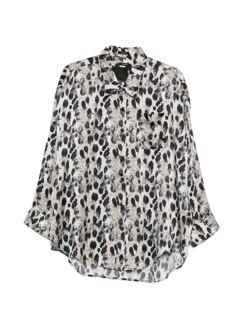 Camicia con collo basso in beige e nero R13 - donna 