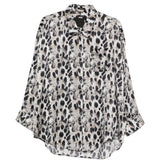 Camicia con collo basso in beige e nero R13 - donna 