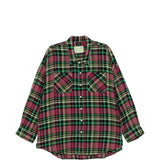 Camicia a quadri con taschino in rosa R13 - donna 