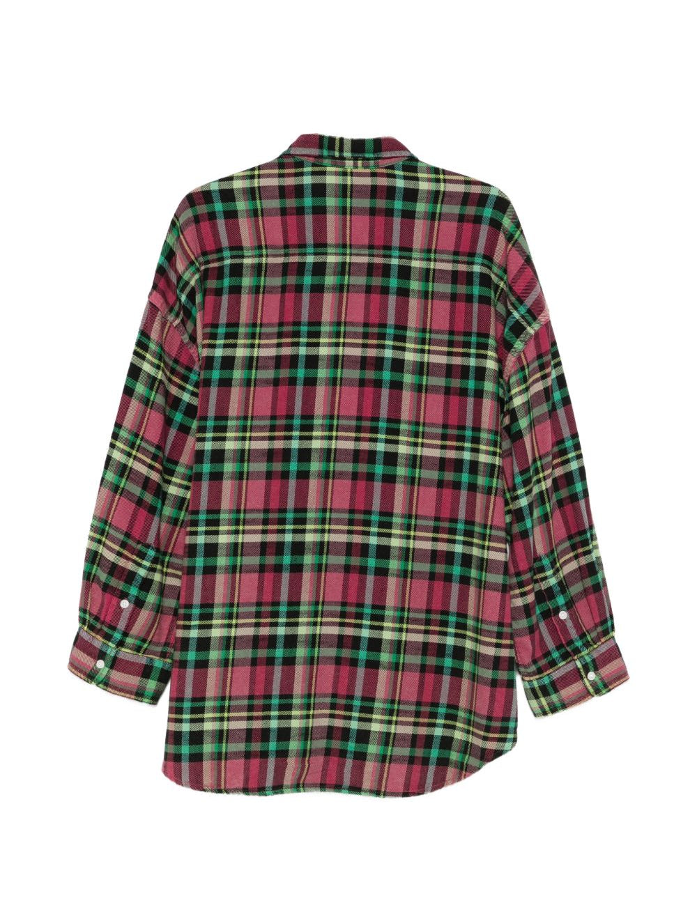 Camicia a quadri con taschino in rosa R13 - donna 