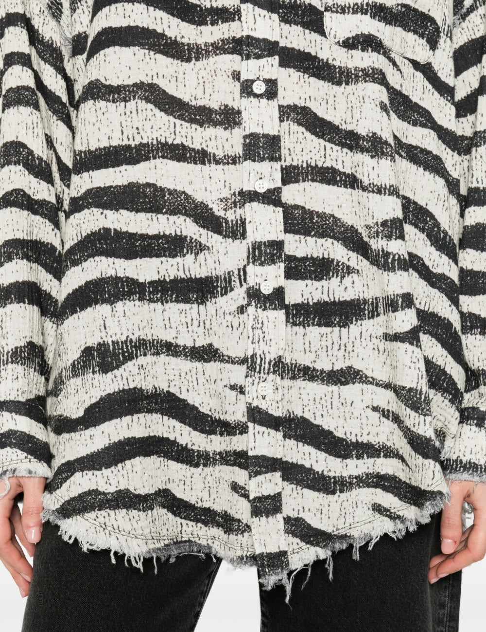 Camicia zebrata in bianco e nero R13 - donna 