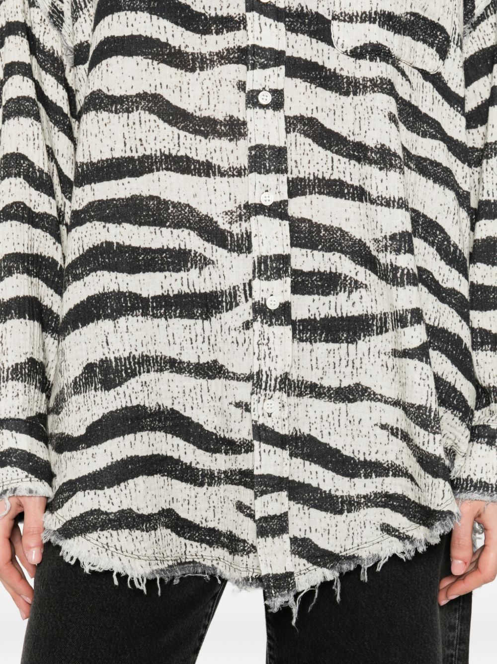 Camicia zebrata in bianco e nero R13 - donna 