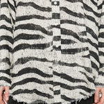 Camicia zebrata in bianco e nero R13 - donna 